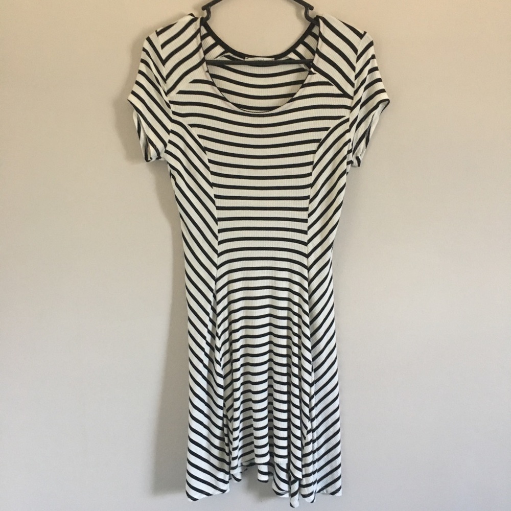 Black + White Striped Dress